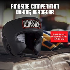 Ringside Competition Boxing Headgear X Large Black Enhanced Protection MMA Gear