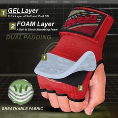Hybrid Weight Lifting Hand Wraps Gel Inner Gloves for MMA Muay Thai Fitness