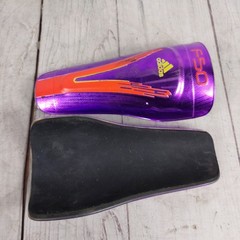 Adidas F50 Techfit Men’s Shin Guards Slip In Purple Orange USED FREE SHIPPING