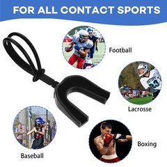 10 Pcs Strapped Mouth Guard Sports Mouthpiece for Football, Boxing, Basketball,