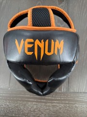 Venum Challenger 2.0 Premium PU MMA Training Headgear – Black/Orange