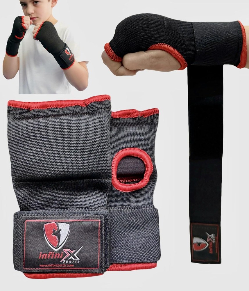 INFINIX SPORTS Boxing Hand Wraps Inner Gel Gloves for X-Small, Black