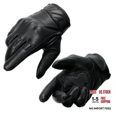 MG7521 Men’s Leather Gel Padded Palm Motorcycle Hand Gloves X-Large Black