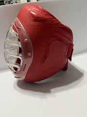 Red Face Shield Protective Head Gear Boxing MMA Boys S/M