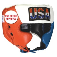 Ringside Competition Boxing Headgear Red White Blue Adjustable Protective Gear