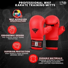 Professional WKF Karate Training Mitts | Karate Gloves with Thumb Elastic/Hoo…