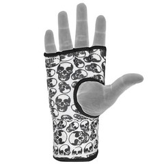 Gel Padded Inner Gloves with Hand Wraps MMA Muay Thai Boxing Bandage Fight Skull