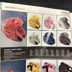 Thunder by ProForce Red Headguard Sparring Gear Head Protection Size XL