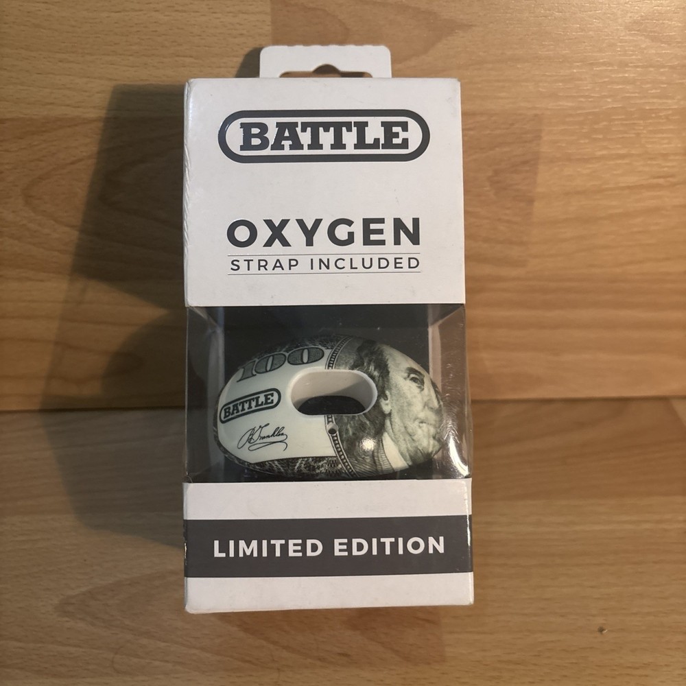 Battle Sports Oxygen Mouthguard Limited Edition Money $100 Bill No Boil Strap