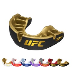OPRO Gold Level UFC Moldable Mouth Guard Adult (Age 10+), Ufc – Black/Gold