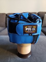 PRO Boxing Equipment Brand Size M Leather Headgear Boxing – RARE BLUE/BROWN INT