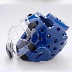 Clear Taekwondo Face Shield Mask – Detachable PC Headgear with Kids, clear