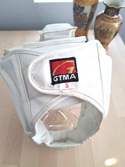GTMA Martial Arts Headgear Clear Face Shield Sparring Helmet White Small