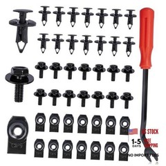 45PCS Engine Under Cover Splash Shield Guard Body Bolts Screws, Universal