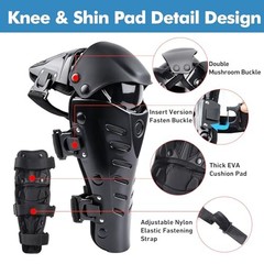 GES Motorcycle Knee Pads, Adjustable Breathable Protective Knee 1 Pair Black