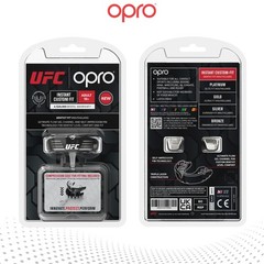 OPRO Instant Custom-Fit Mouth Guard, Adult (10+), Ufc Strike – Silver/Black