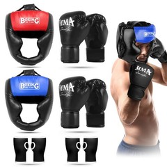 YORWHIN Boxing Headgear, Head Gear Large-X-Large, Black, Red, Blue