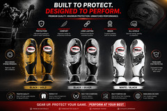 Twins Special (FSGL10-49) “DRAGON” Leather Shin Guard High Quality Kneepad