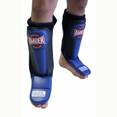 Amber MMA Gel Slip Shin Instep Guards Kickboxing Muay Thai Training Sparring XL