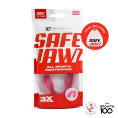 SAFEJAWZ Mouth Guard, Slim Fit Mouthguard for Adults Adult (12+ Years), Pink