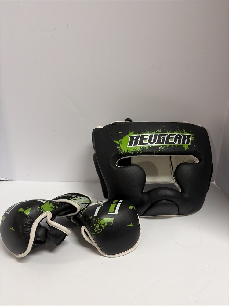 Revgear Headgear & Gloves Adult Med / Youth Large Combat Green