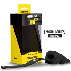 Nxtrnd Two Pro Football Mouth Guard, Permanent Strap, Fits Adult & Youth (Bla…
