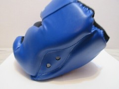 Boxing Helmet Head Protection Face Cover Muay Thai MMA Martial Blue Adj Size Adu