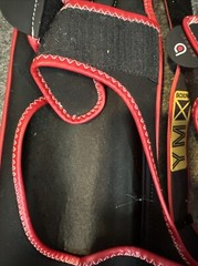 Century Martial Arts Shin Guards Brave MMA Size Lg/ XL Black Red Grab Tab