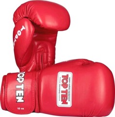 Top Ten Boxing Gloves International IBA RED Fighters BOXERS REAL LEATHER 10oz