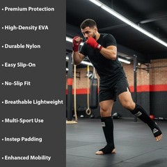 Amber Nylon Shin and Instep Protectors for Muay Thai, Kickboxing, MMA
