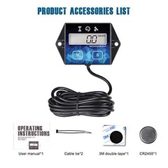 Runleader Digital Hour Meter Tachometer for Lawn Mower Tractor Generator ATV