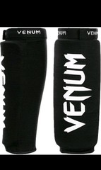 Venum Kontact Protective Slip-On MMA Shin Guards – Black – One Size – NEW