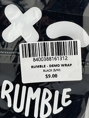 2 Pairs RUMBLE Demo Wraps Boxing Hand Quick Wraps Black/White Size SM/M NWT