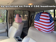 American Flag Headrest Covers Set of 2 – Universal Car Head Rest Protectors, Red