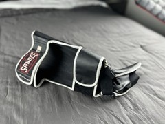 SANDEE Unbreakable Shin Guard w/ Foot Protector Size M Black/White/Red