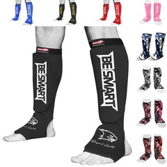 Shin Instep Pads MMA Leg Foot Guards Muay Thai Kick Boxing Guard Protector (B…