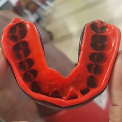 Oral Mart Boxing Martial Arts MMA Flag Football Mouth Guard (Black/Red)