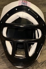 Vtg Pro Force Sparring Gear Face Mask White Size Medium 21 A 22” Flaw READ