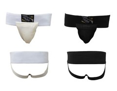 Muka Groin Guard Protector MMA Boxing Muay Thai Abdominal Mesh White/Black