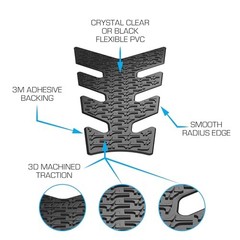 | Motorcycle Center Tank Pad Protector | Universal Fit | Vertebrae | Icon Black
