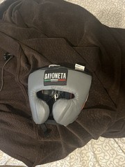 BAYONETA PROFESSIONAL HEADGEAR WITH CHEEKS – GRAY/ ORANGE/ BLACK