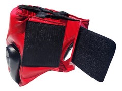 Red Leather Boxing Full Face Headgear Head Guard Sparring Made In MEXICO Adults