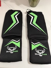 Beast Rage Shin Guards For Kickboxing, MMA, Martial Arts Size: S/M