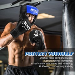 YORWHIN Boxing Headgear, Head Gear Large-X-Large, Black, Red, Blue