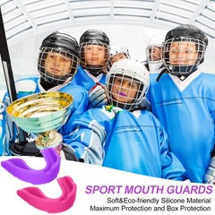 BBTO 6 Pack Kids Youth Mouth Guard for Classic Style, Rose Red,purple