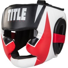 Title Boxing Command Lightweight Full-Face Training Headgear – Black/White/Red