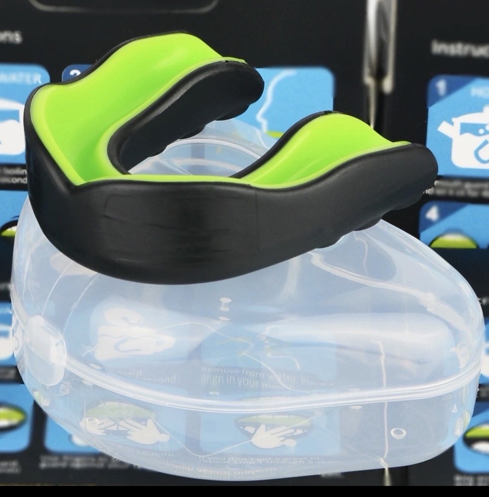 Oral Mart Black/Green Youth Mouthguard for Kids – Karate, Flag Football, MMA