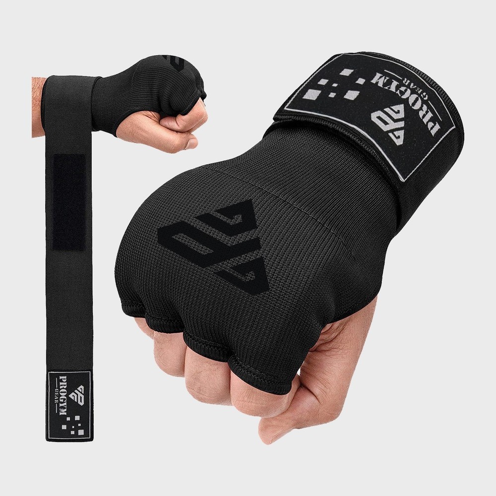 Progym Gel Padded Inner Gloves with Hand Wraps MMA Muay Thai Boxing Fight Pair