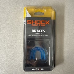 Shock Doctor Braces Mouth Guard Youth Blue Sports Orthodontic Teeth Protection