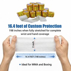 Amber Fight Gear Mexican Boxing Hand Wraps 24 Pack 2in x 5.5yd MMA Muay Thai
